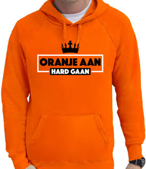 Bellatio Decorations BD Koningsdag verkleed hoodie heren - oranje aan hard gaan - oranje S