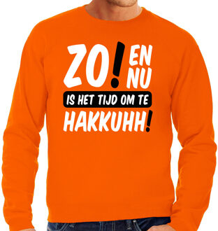 Bellatio Decorations BD Koningsdag verkleed sweater heren - tijd om te hakkuhh - oranje M