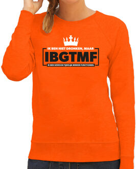 Bellatio Decorations BD Koningsdag verkleed sweater - ik ben niet dronken - oranje - dames S