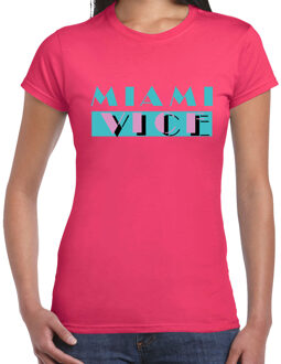 Bellatio Decorations BD Toppers T-shirt dames - roze - Miami Vice - The Summer is Magic 2XL