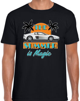 Bellatio Decorations BD Toppers T-shirt heren - The summer is Magic - zwart - Miami auto L