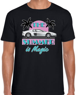 Bellatio Decorations BD Toppers T-shirt heren - The summer is Magic - zwart - Miami auto M