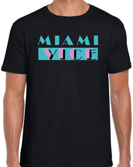 Bellatio Decorations BD Toppers verkleed T-shirt heren - Miami Vice - zwart - feestkleding XL