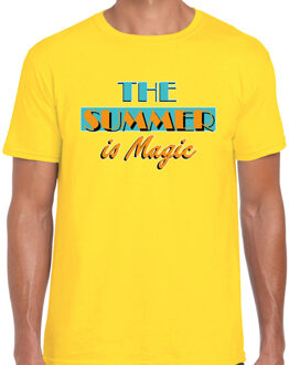 Bellatio Decorations BD Toppers verkleed T-shirt heren - The summer is Magic - geel 2XL