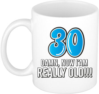 Bellatio Decorations BD Verjaardag mok 30 jaar - nu ben ik echt oud! - blauw - 300 ml
