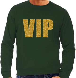 Bellatio Decorations BD Verkleed glitter sweater heren - groen - VIP - glitter goud M