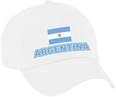 Bellatio Decorations BD Verkleed landen pet - wit - Argentinie - EK / WK - zonneklep