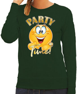 Bellatio Decorations BD Verkleed sweater dames - party time emoji - groen - themafeesten XS