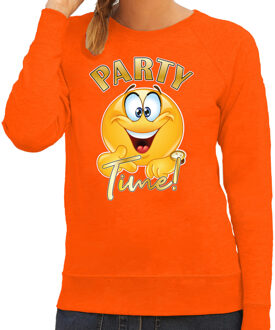 Bellatio Decorations BD Verkleed sweater dames - party time emoji - oranje - themafeesten XL