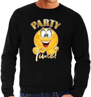 Bellatio Decorations BD Verkleed sweater heren - party time emoji - zwart - themafeesten L