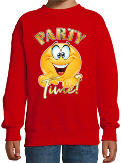 Bellatio Decorations BD Verkleed sweater kinderen - party time emoji - rood - themafeesten 9-11 jaar (134/146)