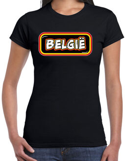 Bellatio Decorations BD Verkleed T-shirt dames - Belgie - zwart - supporter - themafeest M