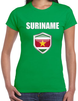 Bellatio Decorations BD Verkleed T-shirt dames - groen - Suriname supporter - aanmoedigen L