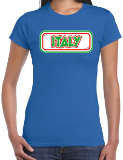 Bellatio Decorations BD Verkleed T-shirt dames - Italie - blauw - supporter - themafeest L