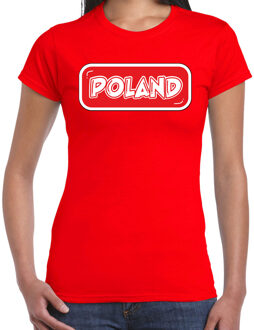 Bellatio Decorations BD Verkleed T-shirt dames - Polen - rood - supporter - themafeest S