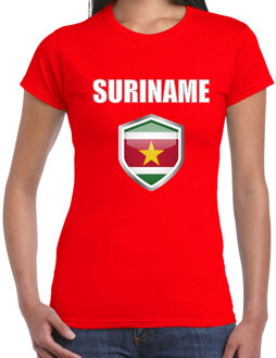 Bellatio Decorations BD Verkleed T-shirt dames - rood - Suriname supporter - aanmoedigen S