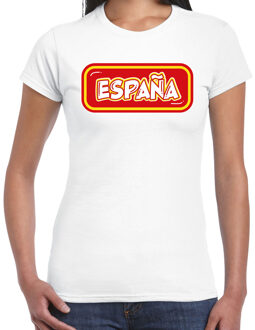 Bellatio Decorations BD Verkleed T-shirt dames - Spanje - wit - supporter - themafeest XL