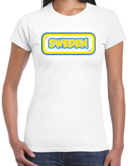 Bellatio Decorations BD Verkleed T-shirt dames - Zweden - wit - supporter - themafeest XS