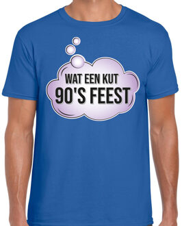 Bellatio Decorations BD Verkleed T-shirt heren - blauw - wat een feest - blauw - 90s party M