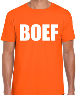 Bellatio Decorations BD Verkleed T-shirt heren - BOEF - oranje - carnaval / foute party L