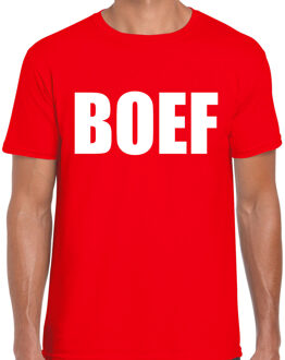 Bellatio Decorations BD Verkleed T-shirt heren - BOEF - rood - carnaval / foute party S