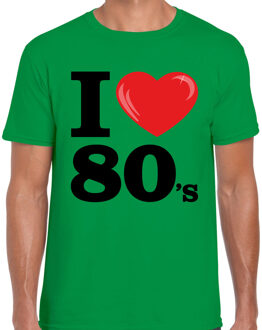 Bellatio Decorations BD Verkleed T-shirt heren - I love 80s - groen - eighties party M