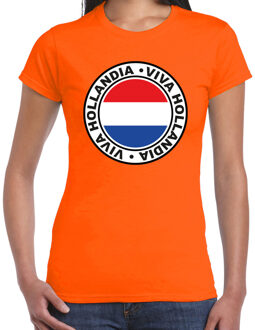 Bellatio Decorations BD Verkleed T-shirt voor dames - Viva Hollandia - oranje - supporter 2XL