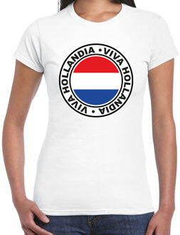 Bellatio Decorations BD Verkleed T-shirt voor dames - Viva Hollandia - wit - supporter XS