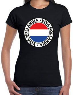 Bellatio Decorations BD Verkleed T-shirt voor dames - Viva Hollandia - zwart - supporter M