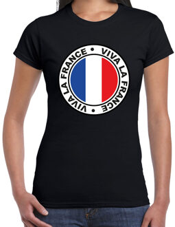 Bellatio Decorations BD Verkleed T-shirt voor dames - Viva la France - zwart - supporter L
