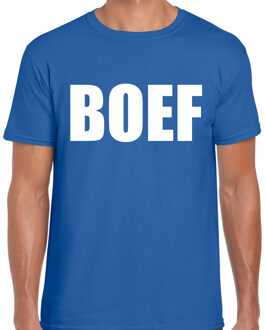 Bellatio Decorations BD Verkleed T-shirt voor heren - BOEF - blauw - carnaval / foute party L