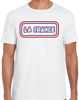 Bellatio Decorations BD Verkleed T-shirt voor heren - Frankrijk - wit - voetbal supporter 2XL