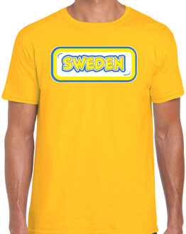 Bellatio Decorations BD Verkleed T-shirt voor heren - Zweden - geel - voetbal supporter M