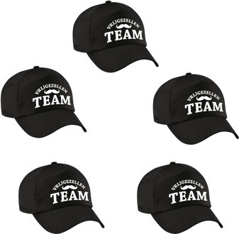 Bellatio Decorations BD vrijgezellenfeest petje - 4x - Vrijgezellen Team - heren - zwart - caps