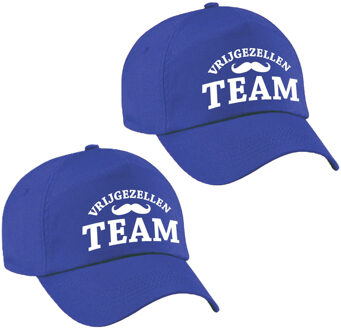 Bellatio Decorations BD vrijgezellenfeest petje - 6x - Vrijgezellen Team - heren - blauw - caps