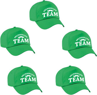 Bellatio Decorations BD vrijgezellenfeest petje - 6x - Vrijgezellen Team - heren - groen - caps