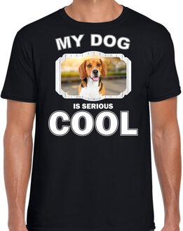 Bellatio Decorations Beagle honden t-shirt my dog is serious cool zwart - heren - Beagles liefhebber cadeau shirt 2XL