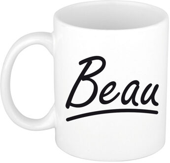 Bellatio Decorations Beau voornaam kado beker / mok sierlijke letters - gepersonaliseerde mok met naam - Naam mokken Multikleur