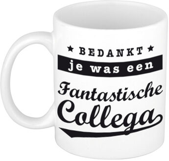 Bellatio Decorations Bedankt je was een fantastische collega witte koffiemok / theebeker afscheidscadeau 300 ml - feest mokken