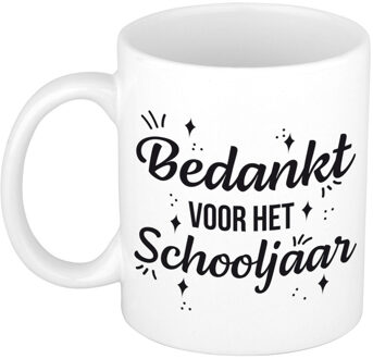 Bellatio Decorations Bedankt voor het schooljaar cadeau mok/beker wit 300 ml - feest mokken