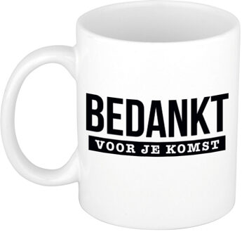 Bellatio Decorations Bedankt voor je komst cadeau koffiemok / theebeker wit - feest mokken Multikleur