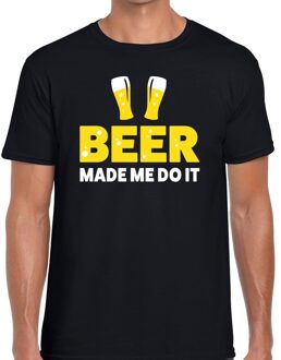 Bellatio Decorations Beer made me do it fun t-shirt zwart voor heren