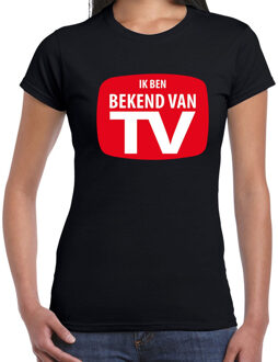 Bellatio Decorations Bekend van TV fun tekst t-shirt zwart voor dames S