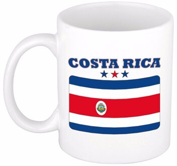 Bellatio Decorations Beker / mok met de Costa Ricaanse vlag - 300 ml keramiek - Costa Multikleur