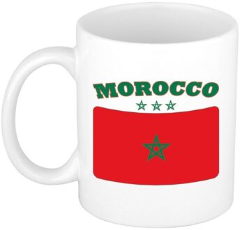 Bellatio Decorations Beker / mok met de Marokkaanse vlag - 300 ml keramiek - Marokko Multikleur