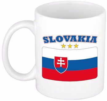 Bellatio Decorations Beker / mok met de Slowaakse vlag - 300 ml keramiek - Slowakije Multikleur