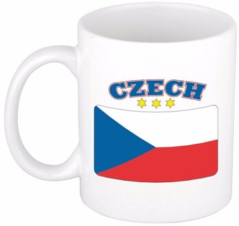 Bellatio Decorations Beker / mok met de Tsjechische vlag - 300 ml keramiek - Tsjechie Multikleur