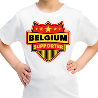 Bellatio Decorations Belgie / Belgium schild supporter t-shirt wit voor kinderen