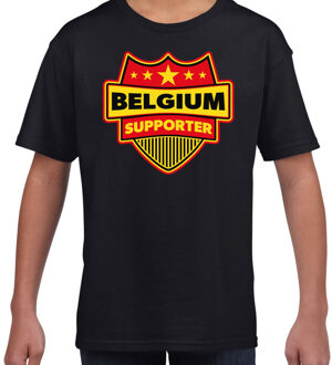 Bellatio Decorations Belgie / Belgium schild supporter t-shirt zwart voor kinderen