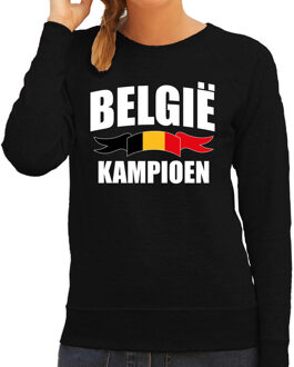 Bellatio Decorations Belgie kampioen supporter sweater zwart EK/ WK voor dames - EK/ WK trui / outfit 2XL